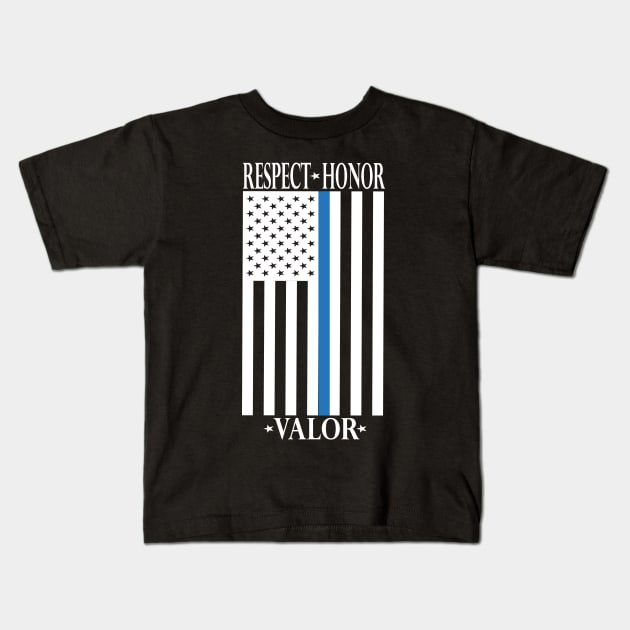 Respect, Law Enforcement 2 Kids T-Shirt by weallshineon1234